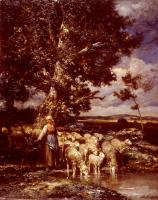 Charles Emile Jacque - Shepherdess